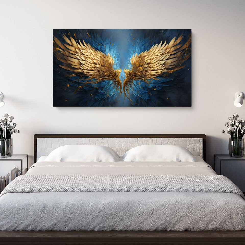 Golden Angel Wings Large Wall Art Print - Image 5