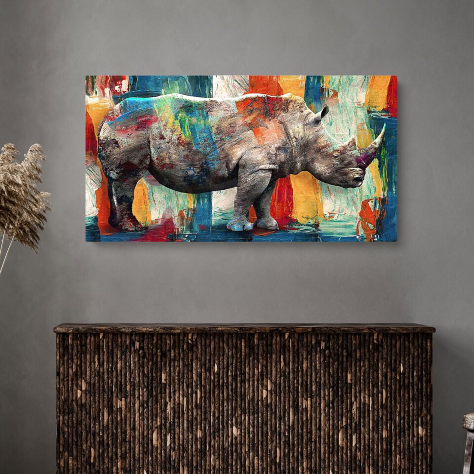 Abstract Rhino Large Wall Art - Image 5
