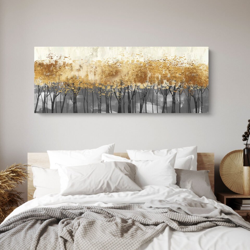 Golden Forest Abstract Wall Art - Image 5