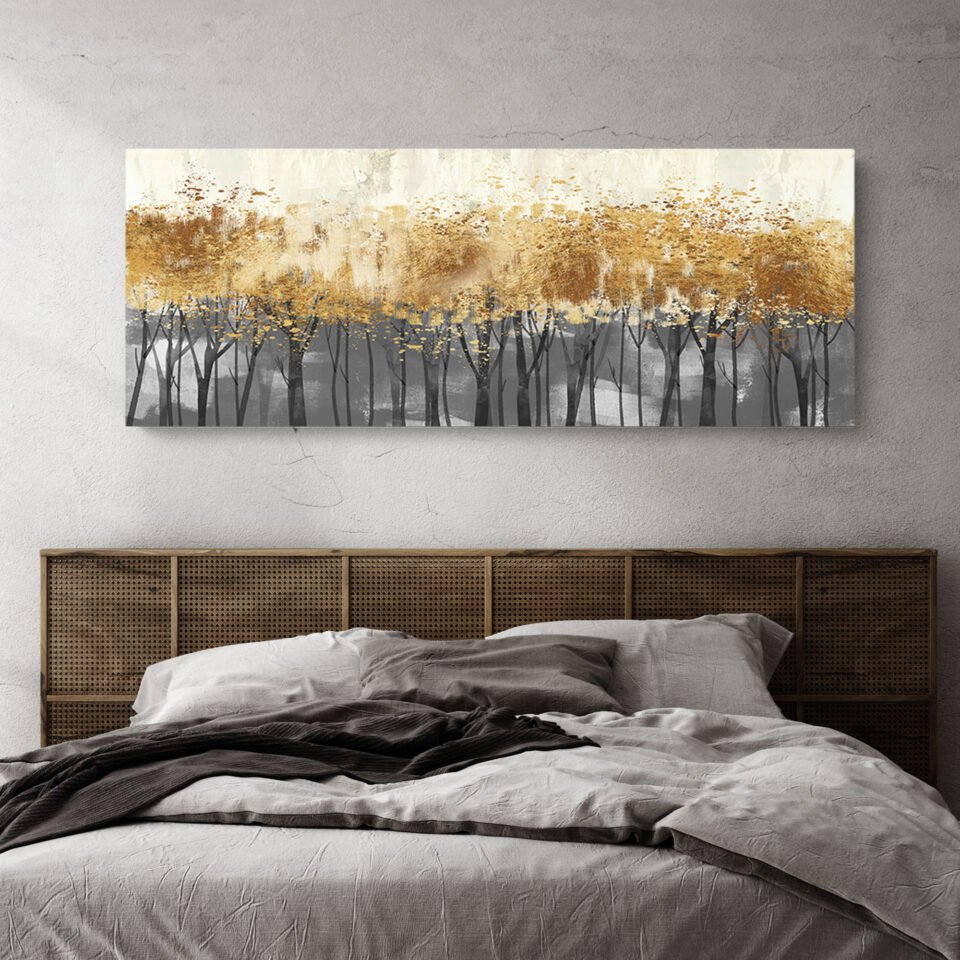 Golden Forest Abstract Wall Art - Image 4