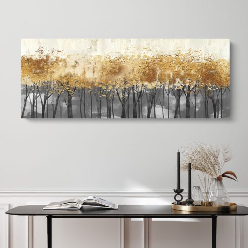 Golden Forest Abstract Canvas Wall Art | Modern Nature Landscape Print | Elegant Black and Gold Tree Artwork for Wall Decor Enhance your space with this **Golden Forest Abstract Canvas Wall Art**, featuring a modern nature landscape in elegant black and gold tones. Perfect for home decor, this stunning tree painting adds warmth, sophistication, and a touch of nature to any room.