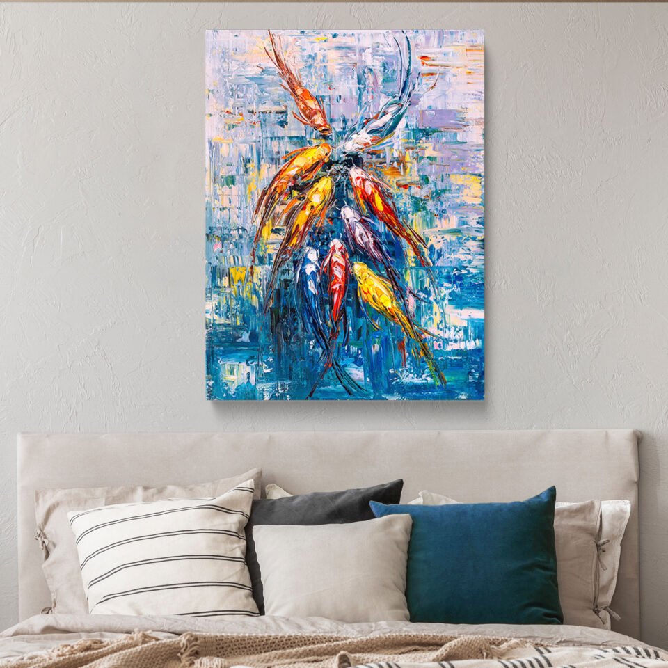 Abstract Fish Canvas Wall Art - Image 2