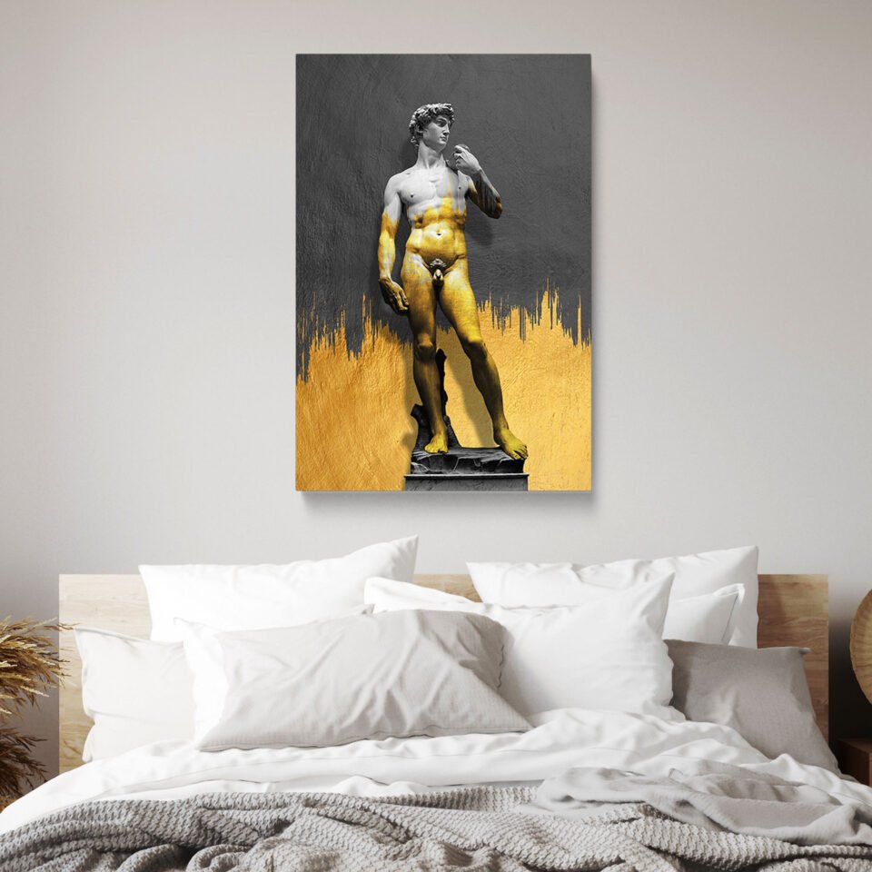 Gold and Grey Canvas Wall Art - Image 5