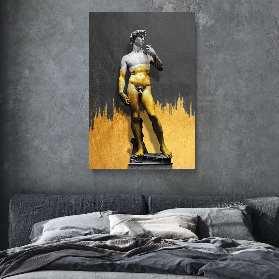 Gold and Grey Canvas Wall Art - Image 4