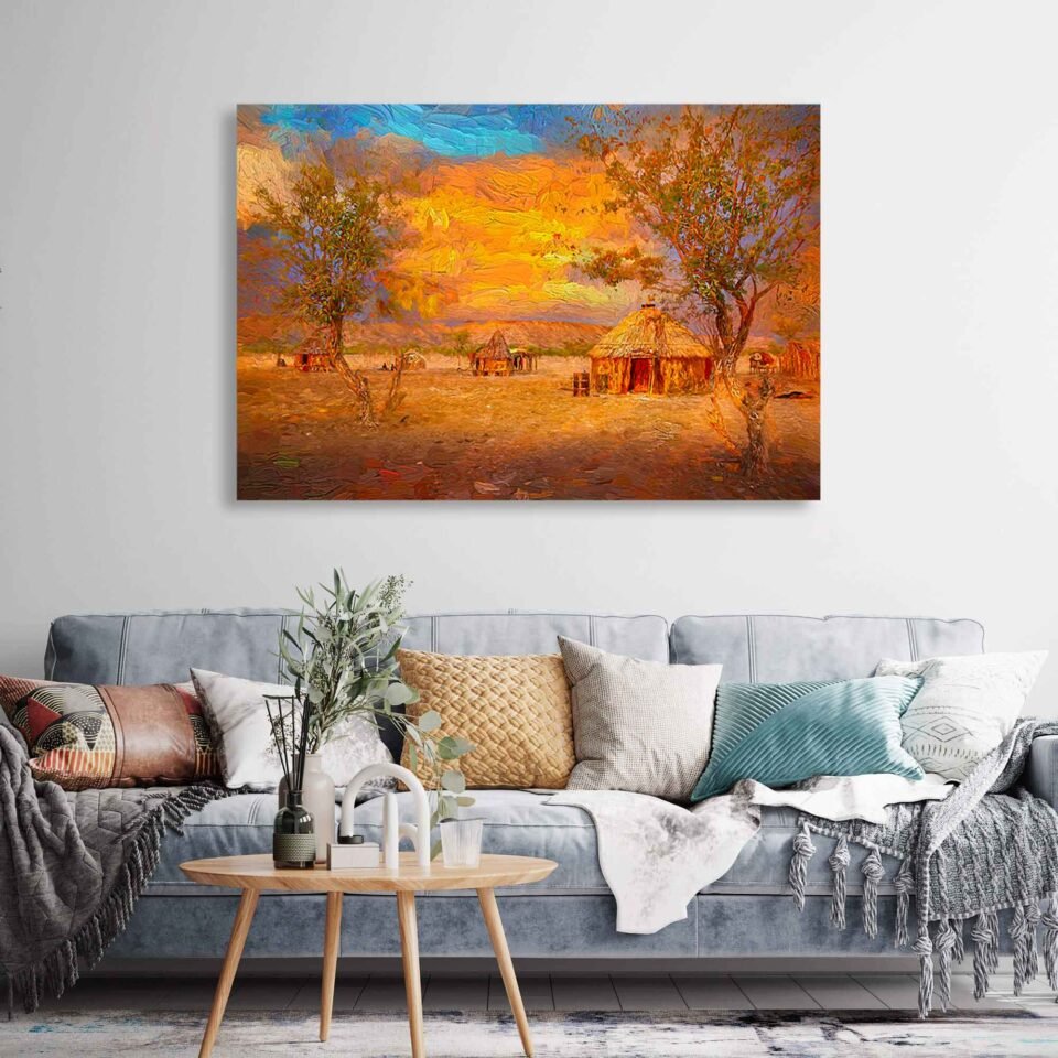 Himba Village African Wall Art - Image 4