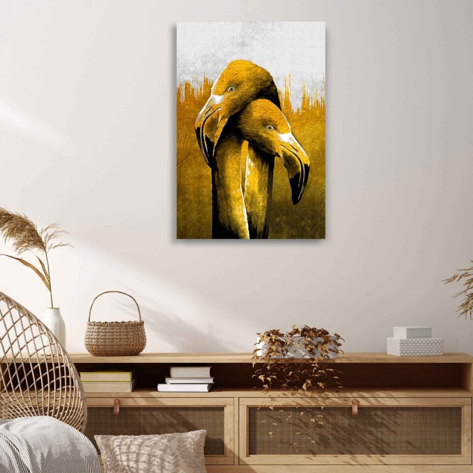 Golden Flamingo - Abstract Art - Image 2