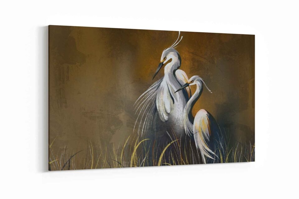 Elegant Herons Large Wall Art - Image 3