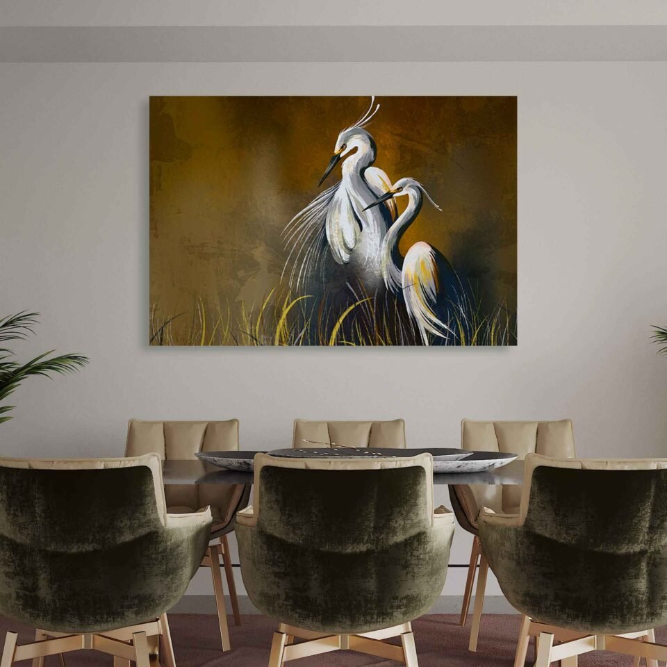 Elegant Herons Large Wall Art - Image 4