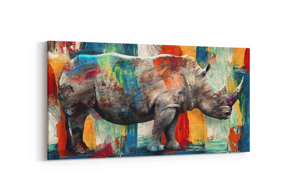 Vibrant Abstract Rhino Large Wall Art Print – Colourful Wildlife Canvas for Modern Decor Add a bold touch to your space with this **Vibrant Abstract Rhino Large Wall Art Print**. Featuring a colorful wildlife design on canvas, this modern decor piece brings energy, creativity, and a unique artistic flair to any room. Perfect for statement walls!