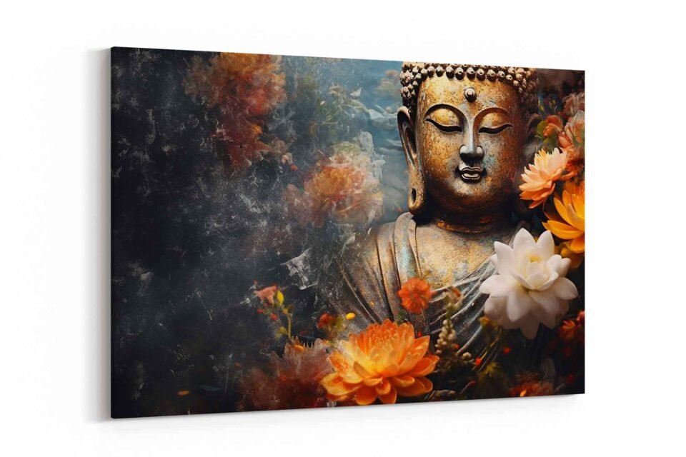 Serene Buddha Wall Art - Spiritual Zen Canvas Print with Lotus Flowers, Tranquil Meditation Artwork for Home & Office Decor Create a peaceful ambiance with this Serene Artwork. Featuring a tranquil Buddha surrounded by lotus flowers, this **spiritual Zen canvas print** brings harmony and meditation vibes to any home, yoga space, or office decor.
