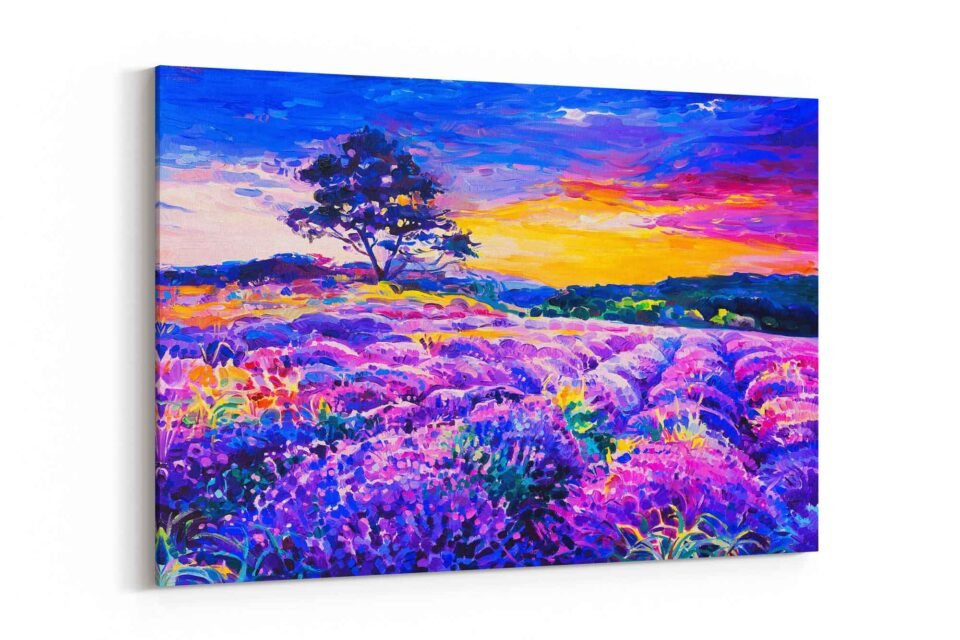 Vibrant Lavender Field Landscape Wall Art Print – Colourful Sunset Scenery Canvas Art Print Framed Add a splash of colour to your space with this **Vibrant Lavender Field Landscape Wall Art Print**. Featuring a stunning sunset over rolling lavender fields, this breathtaking canvas painting brings warmth, tranquility, and artistic beauty to any room.