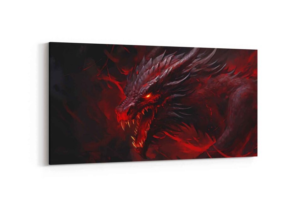  Fiery Red Dragon Art Print - Image 2