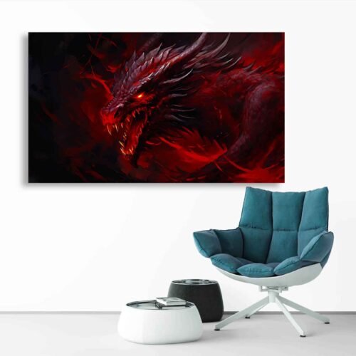  Fiery Red Dragon Canvas Wall Art Print – Large Framed Fantasy Creature Artwork for Home or Game Room Decor Unleash bold energy with this fiery red dragon canvas wall art. A stunning fantasy piece, perfect for game rooms or bold interior spaces. Large, framed, and ready to elevate any room with mythical power and vivid detail.