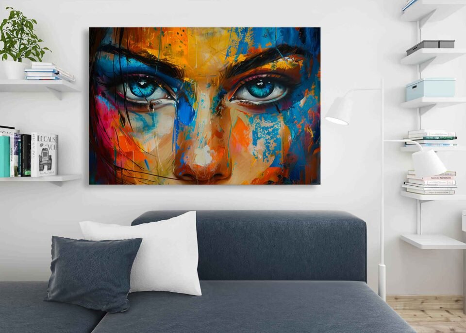 Blue Eyes Abstract Wall Art - Image 2