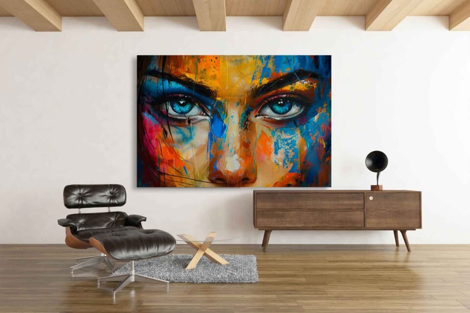 Blue Eyes Abstract Wall Art - Image 4
