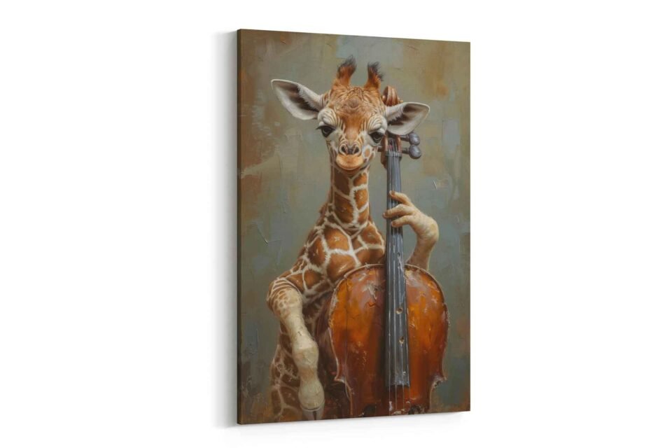 Whimsical Giraffe Playing Cello - Image 3