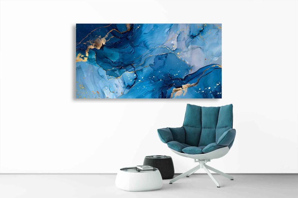 Blue and Gold - Abstract Art - Image 4