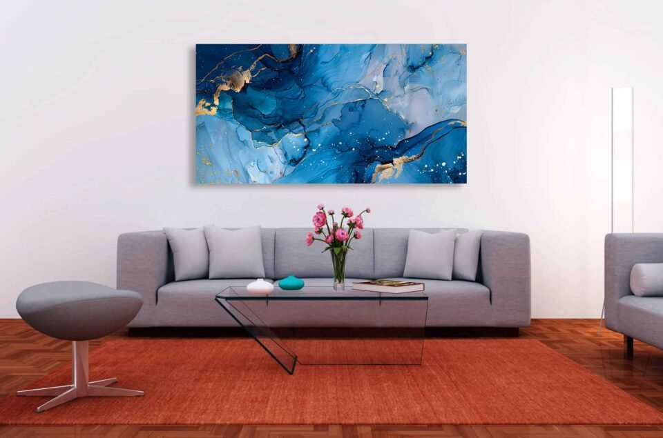 Blue and Gold - Abstract Art - Image 3
