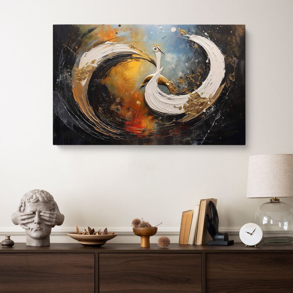 Abstract Crane Canvas Wall Art - Image 3