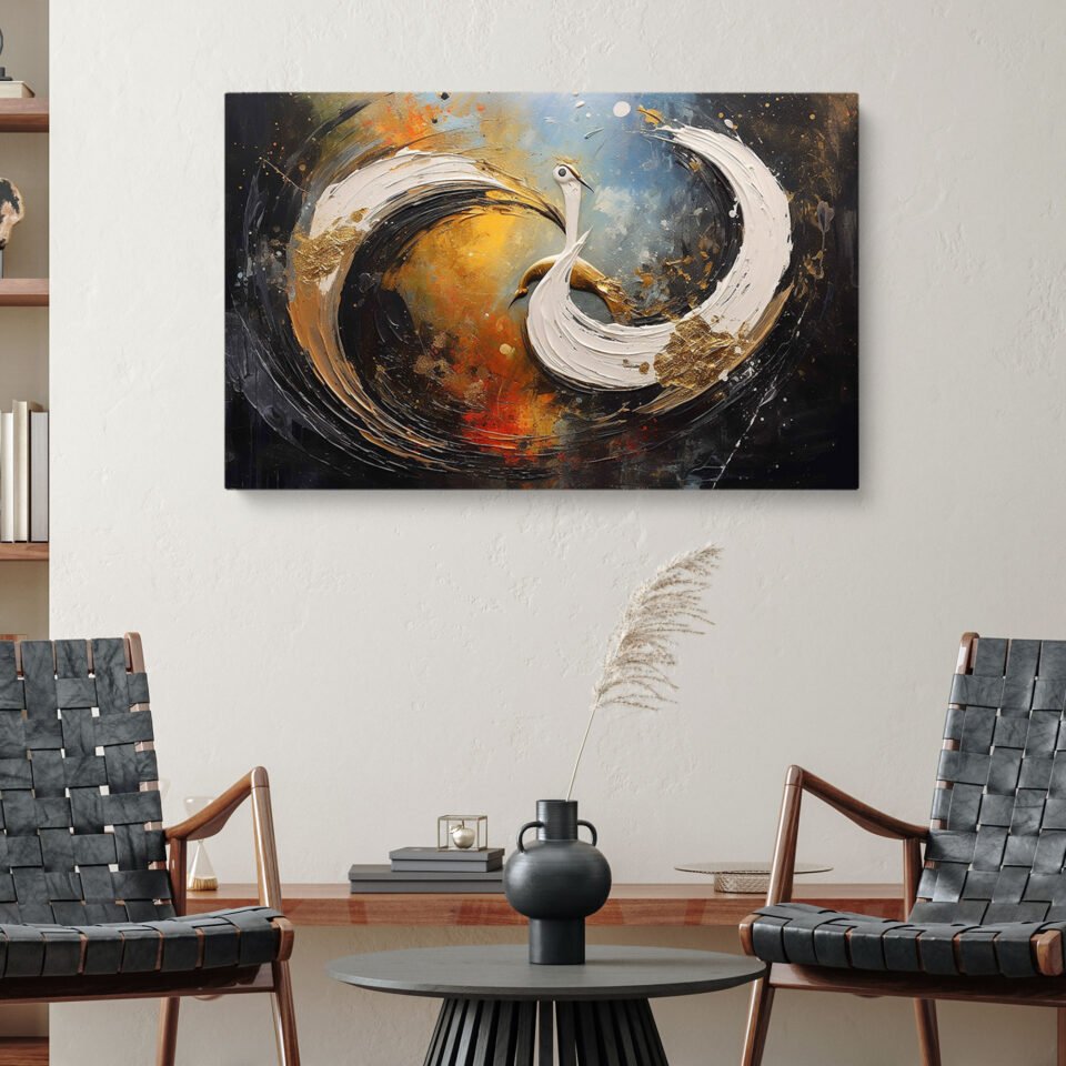 Abstract Crane Canvas Wall Art - Image 2