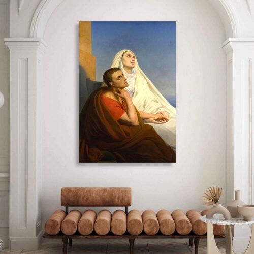 Saints Augustine And Monica - Religious Portrait of Saints in Prayer for Spiritual Home Decor