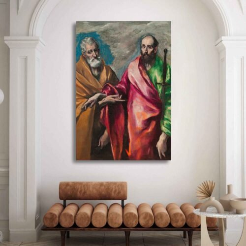 Saint Peter and Saint Paul Canvas Wall Art – Classic Apostolic Religious Print for Catholic Home Decor