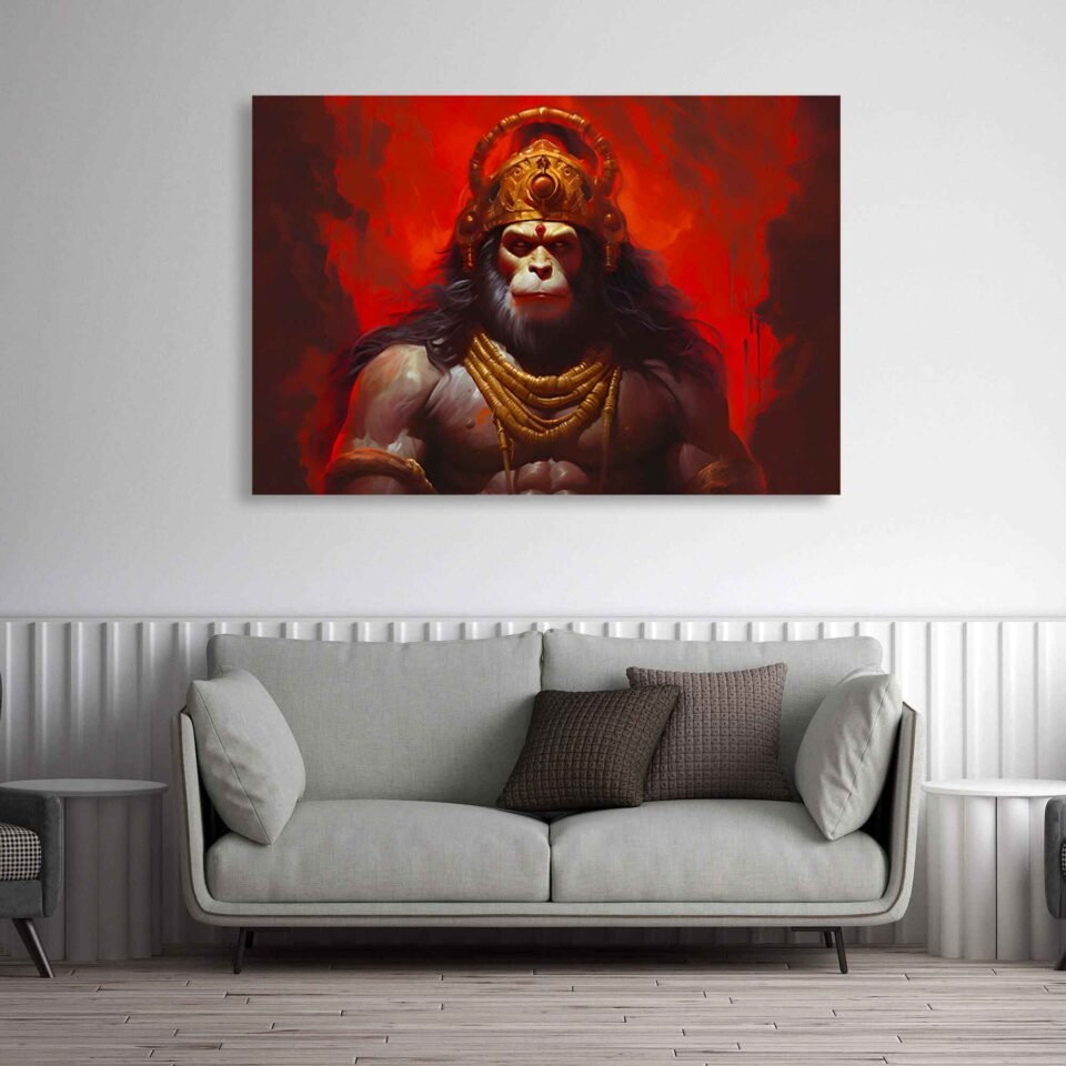Lord Hanuman Canvas Wall Art - Image 2