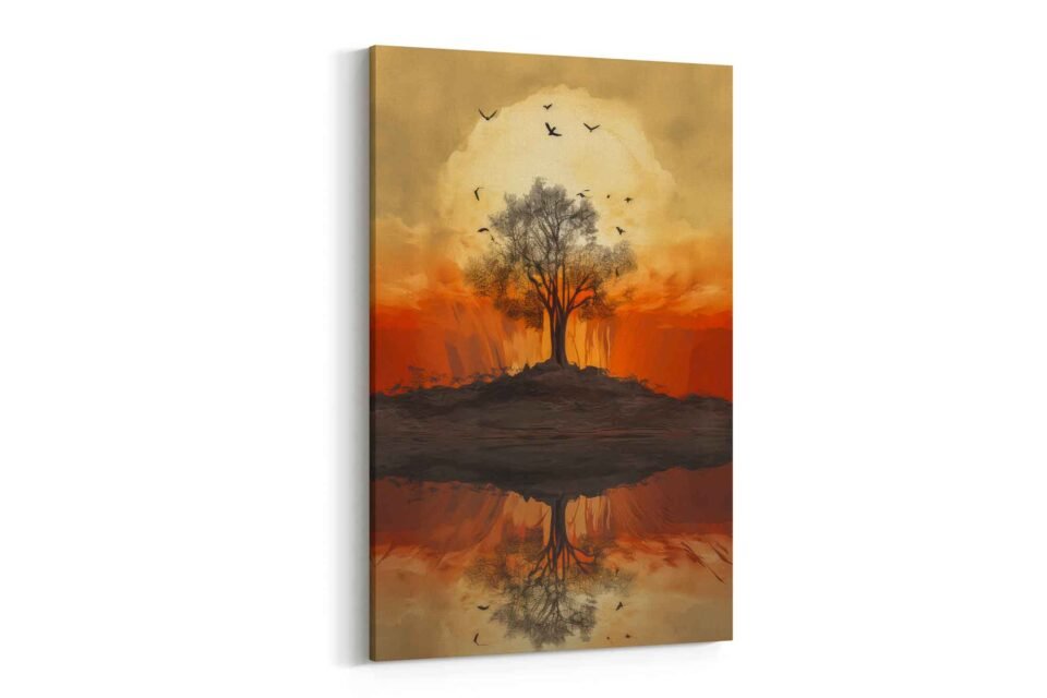 Sunset Tree Reflection - Image 2