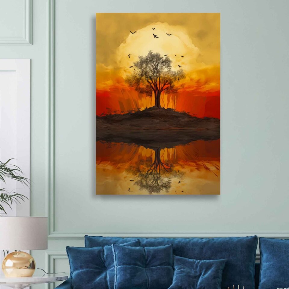 Sunset Tree Reflection - Image 4