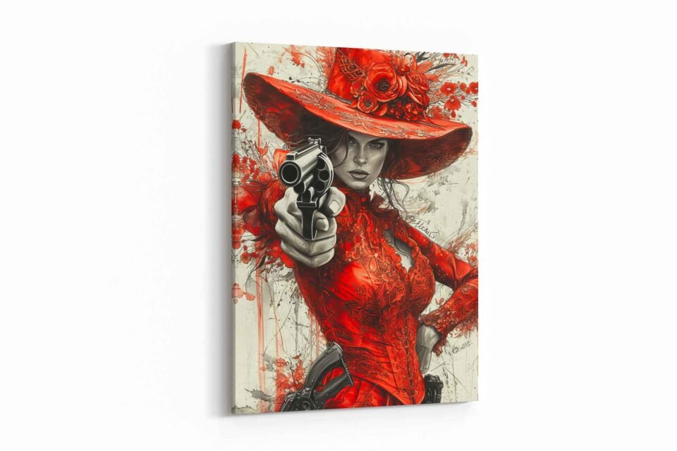 Femme Fatale in Red - Image 2