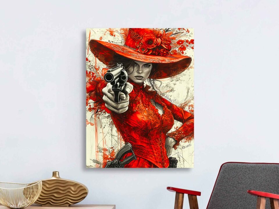 Femme Fatale in Red - Image 4