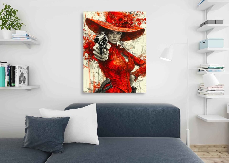 Femme Fatale in Red - Image 3