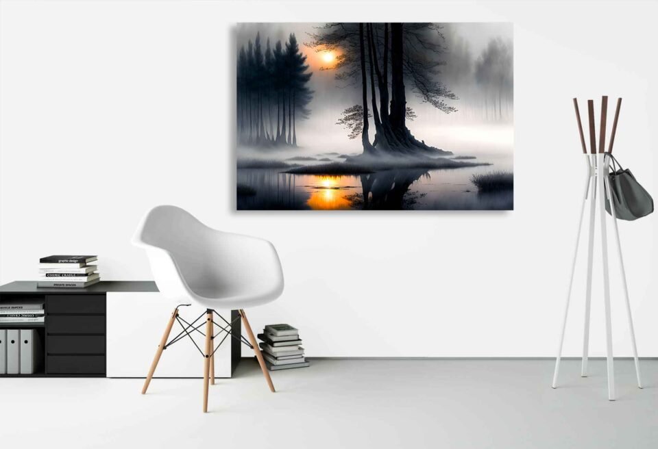 Misty Lake Sunrise - Image 4