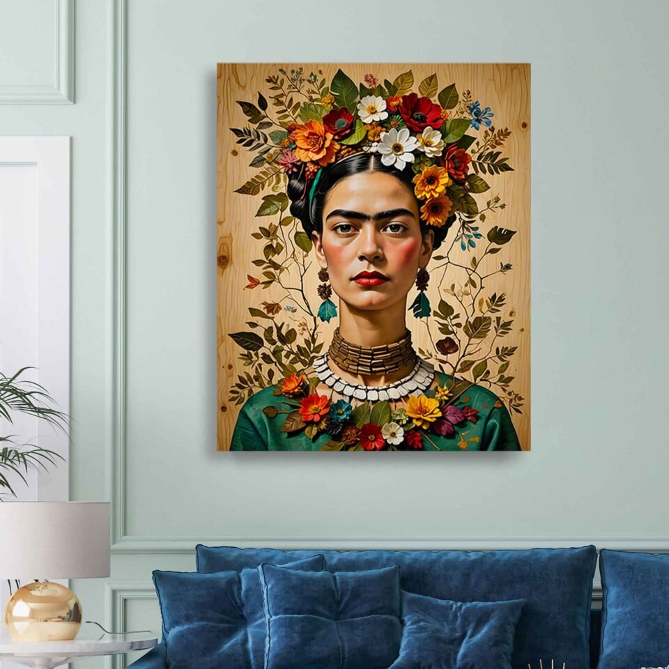 Frida Kahlo Floral Portrait - Image 3