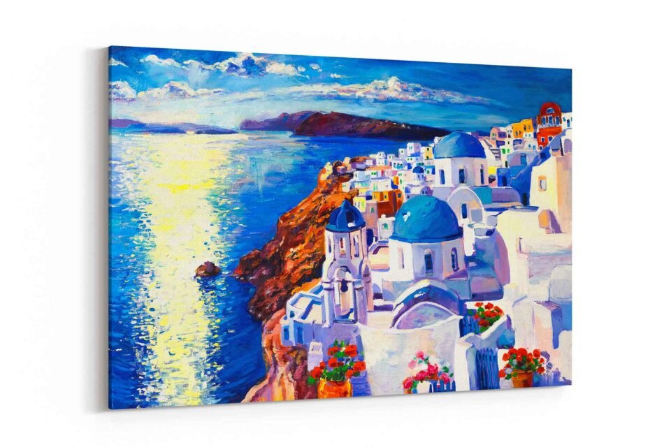 Santorini Sunset Wall Art - Image 3
