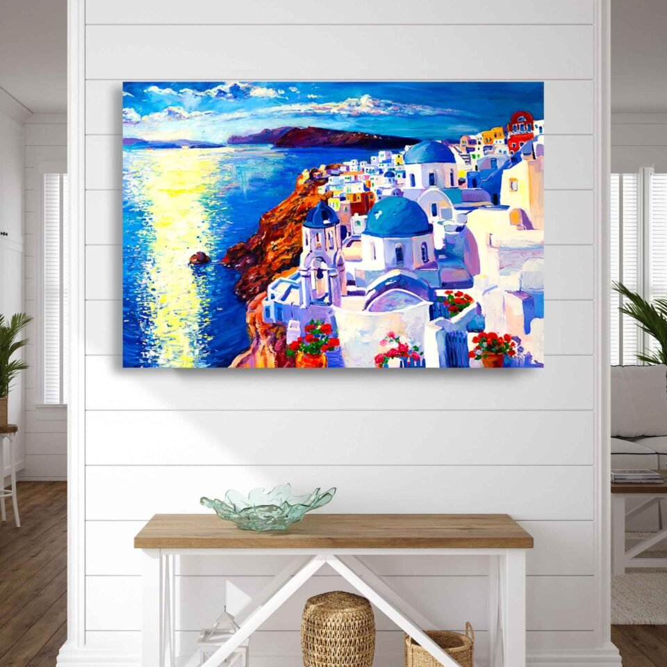 Santorini Sunset Wall Art - Image 2
