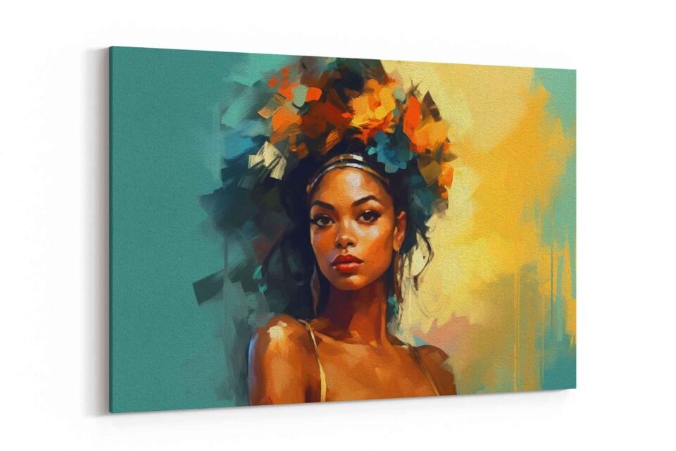 Radiant Afro Beauty Canvas Wall Art - Image 3
