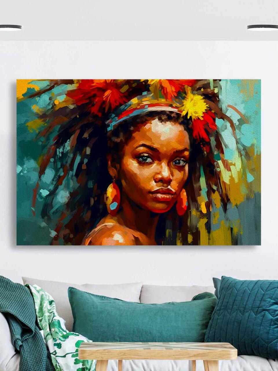 Bold Afrocentric Beauty Canvas Wall Art - Image 2
