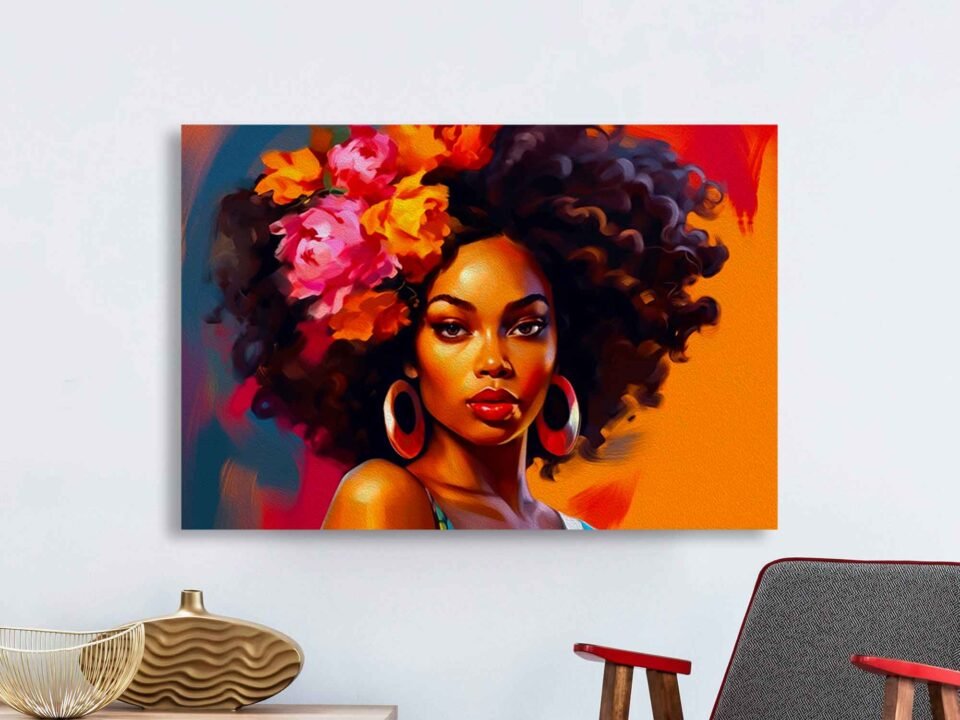 Floral Afro Wall Art - Image 2