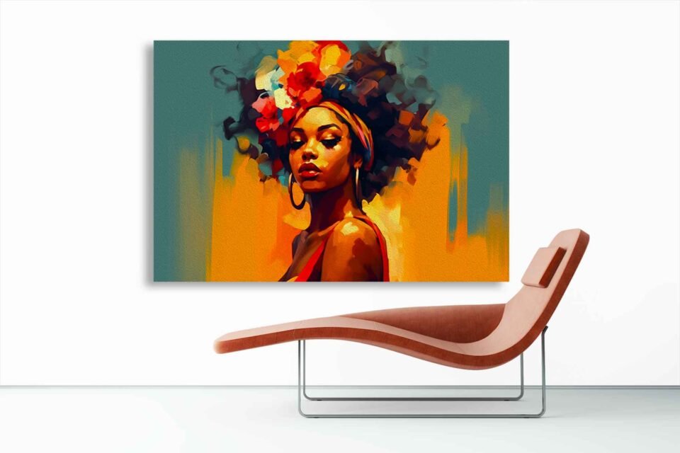 Afrocentric Woman with Flowers - Image 5