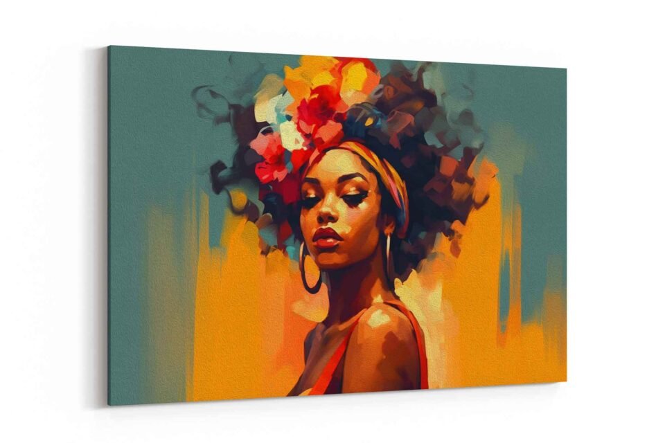 Afrocentric Woman with Flowers - Image 3