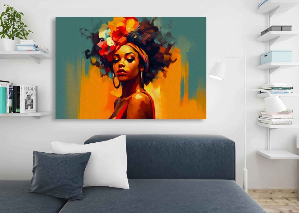 Afrocentric Woman with Flowers - Image 2