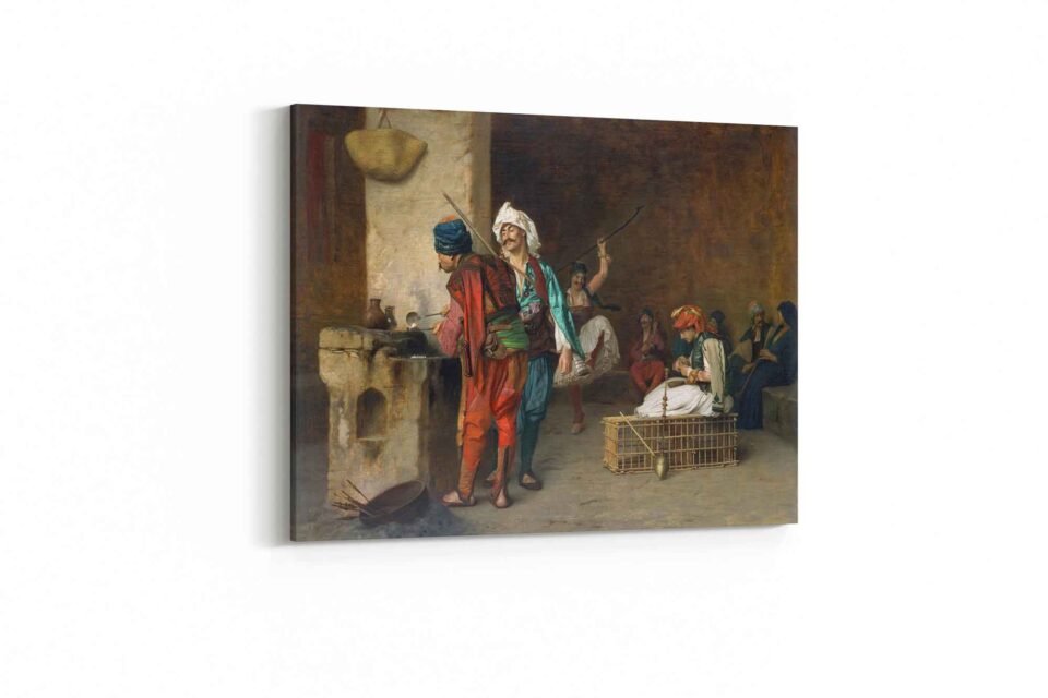 Cafe House-Cairo - Artwork by Jean-Léon Gérôme - Reproduction on Canvas Art Prints