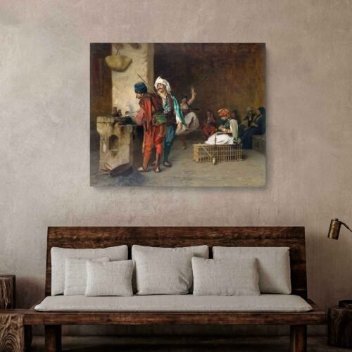 Cafe House-Cairo - Artwork by Jean-Léon Gérôme - Reproduction on Canvas Art Prints