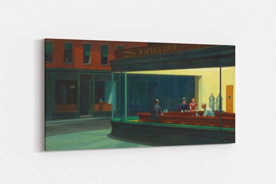 Nighthawks by Edward Hopper Canvas Wall Art Prints - Classic American Urban Canvas Art