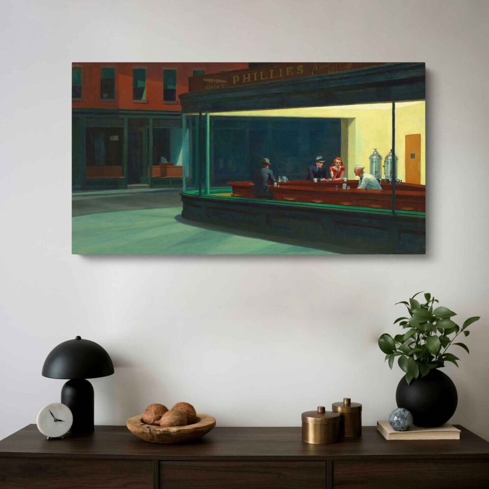 Nighthawks by Edward Hopper Canvas Wall Art Prints - Classic American Urban Canvas Art