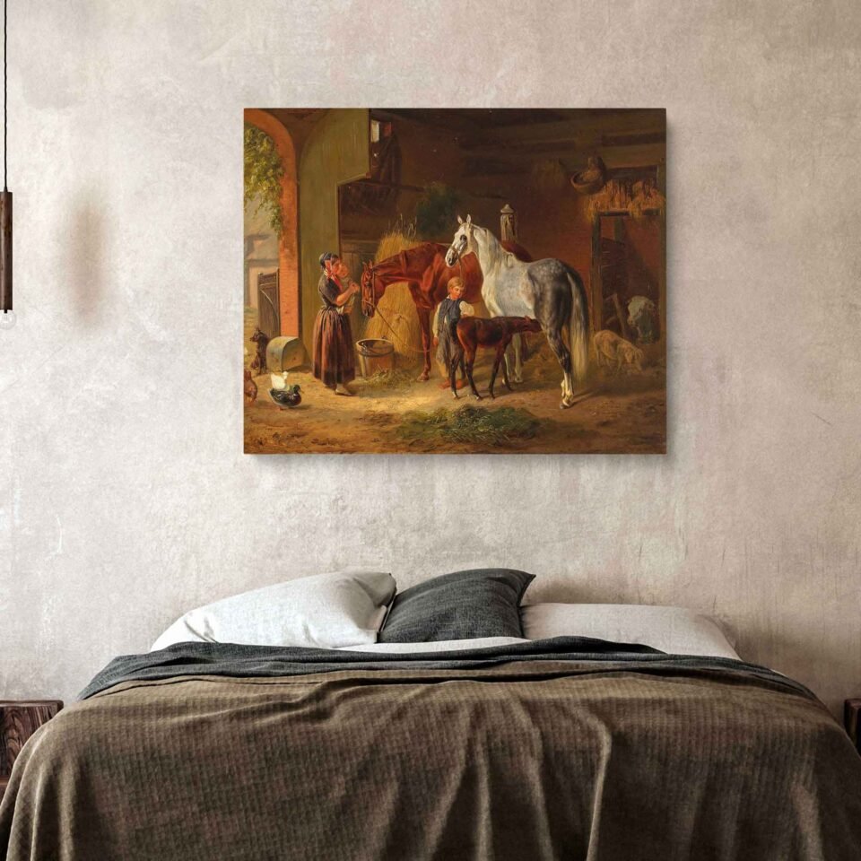 Horses in Stable by Emil Volkers - Image 4