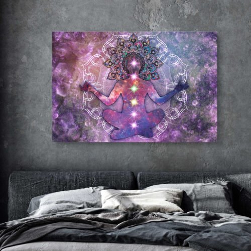 Chakra Meditation Purple Tones - Canvas Wall Art Print