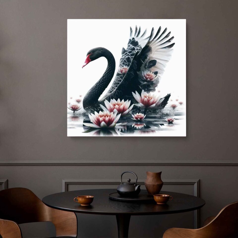 Black Swan with Lilies - Image 4