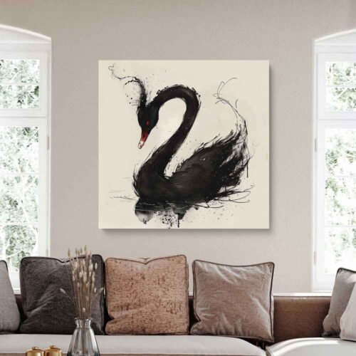 Black Swan Dark Fantasy - Framed Wall Art